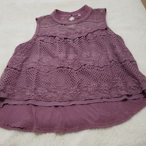 Purple High Neck Tank